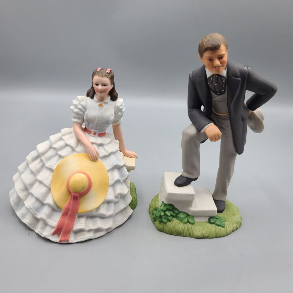 Rhett Butler & Scarlett O'Hara Porcelain Figures Gone with the Wind Avon 1983-84